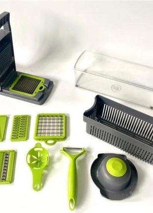 Овочерізка-подрібнювач veggie slicer 14 в 1 ситечко для яєць та ніж для очищення овочів4 фото