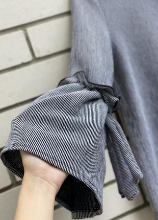 Трикотажная полосатая блузка с объемными рукавами hugo boss3 фото
