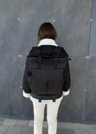 Жіночий рюкзак, сумка шопер, чорний, місткий7 фото