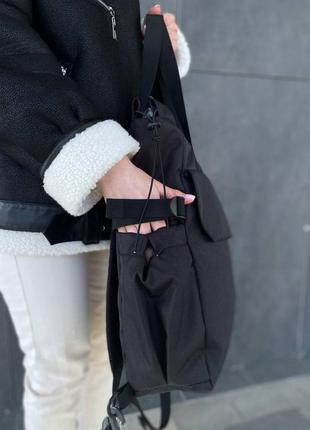 Жіночий рюкзак, сумка шопер, чорний, місткий3 фото