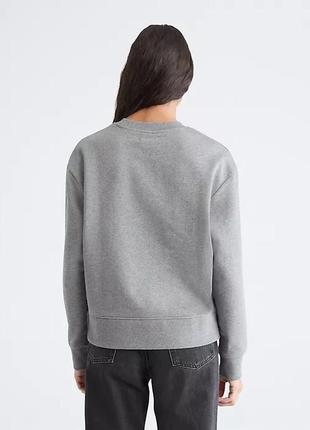 Свитшот calvin klein, серый свитшот zara, relaxed fit standard logo crewneck sweatshirt2 фото