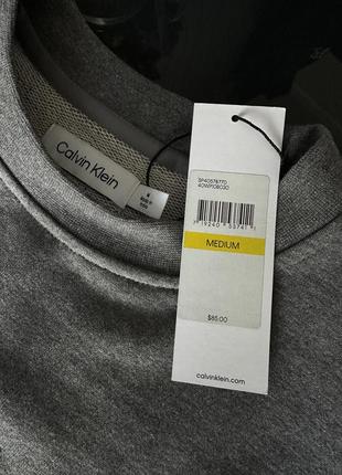 Свитшот calvin klein, серый свитшот zara, relaxed fit standard logo crewneck sweatshirt6 фото