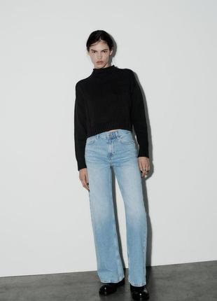 Широкие джинсы zara с высокой посадкой z1975 wide leg high-rise jeans