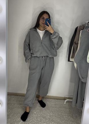 Спортивний костюм базовий повсякденний варенка тай дай ванг wang кофта зіп світшот штани брюки джогери джоггери зара zara
