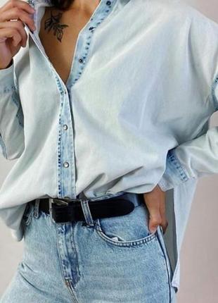 Рубашка esmara джинсовая oversize6 фото