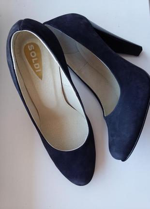 Туфли из синего нубука для модниц2 фото