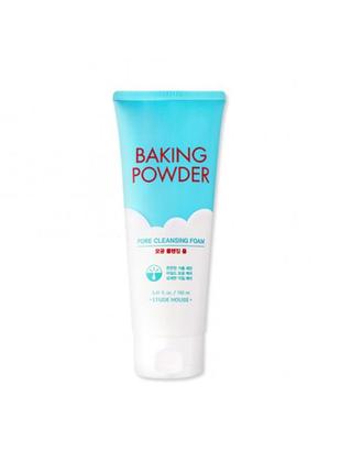 Очищающая и сужающая поры пенка etude house baking powder pore cleansing foam, 160 мл3 фото