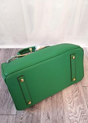 Зелена сумка шкіра люкс3 фото