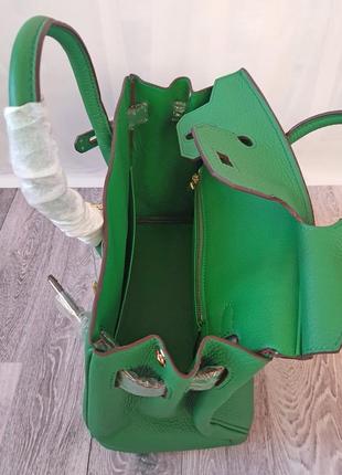 Зелена сумка шкіра люкс5 фото