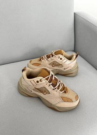 Жіночі кросівки бежеві у стилі nike m2k tekno2 фото