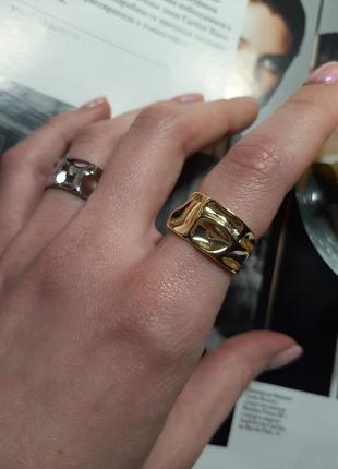 Кільце срібло 925 проба колір золото