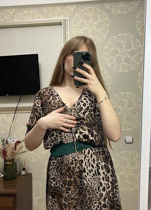 Легкое платье, леопардовый принт3 фото