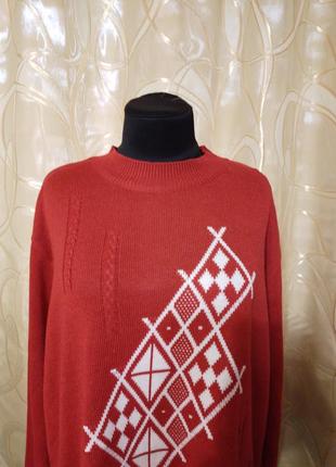 Акриловый коттоновый свитер джемпер пуловер большого размера батал4 фото