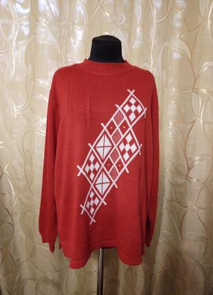 Акриловий котоновий светр джемпер пуловер великого розміру батал