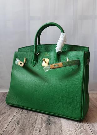 Зелена сумка шкіра люкс