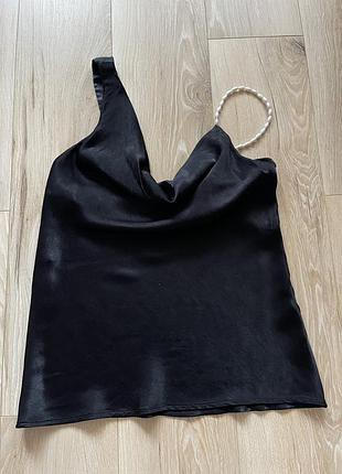 Асиметричний сатиновий топ zara