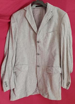 Мужской лен, льняной, льоновый пиджак-жакет брендовый1 фото