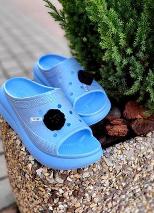 Crocs crush metal pearl slide , шлепки на платформе, оригинал5 фото