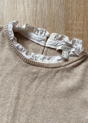 Бежевый свитер с имитацией рубашки5 фото