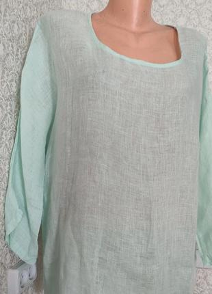 Puro lino блуза льняна оверсайз нова блузка рубашка льон5 фото