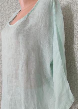 Puro lino блуза льняна оверсайз нова блузка рубашка льон6 фото