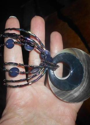 Шикарное колье из бисера и перламутра , маркировано ,m&s.