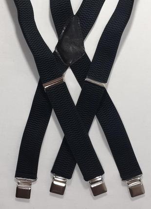 Подтяжки 17.014.01мужские чёрные paolo udini (4 х 130 см) с усиленным зажимом