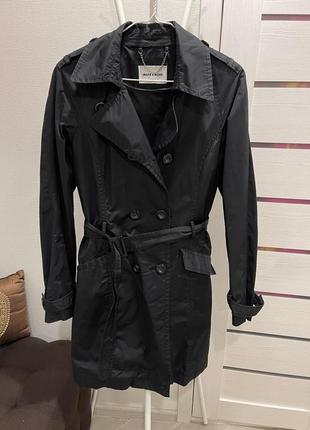 Черный немецкий плащ тренч more&amp;more оригинал l max mara, zara, mango gap gant