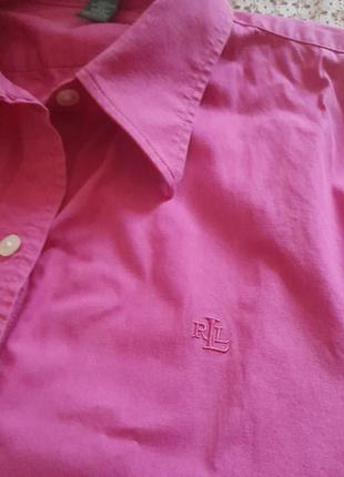 Яскрава сорочка блуза кольору фуксії lauren ralph lauren2 фото