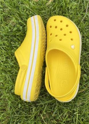 Сабо крокс крокбенд клог жовті лимоні crocs crocband clog yellow lemon/white5 фото