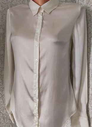 H&amp;m блузка новая рубашка шелковая классическая белая рубашка4 фото