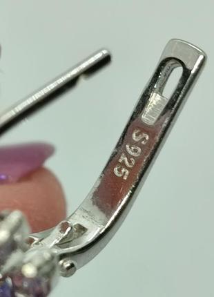 Серебряные серьги с натуральными танзантитами5 фото
