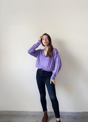 Фиолетовый джемпер свитер brave soul v-вырез5 фото