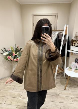 Кожаная куртка с норикой и питоном