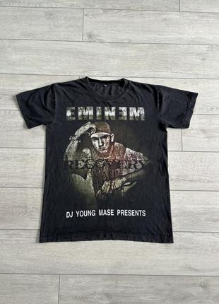 Футболка eminem recovery singer merch rap tee shirt m мерч чорна майка