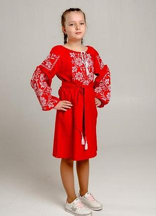 Вышитое платье вышиванка для девочки платье вышито