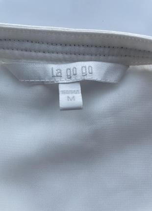 Белая шифоновая блузка с завязками на шее2 фото