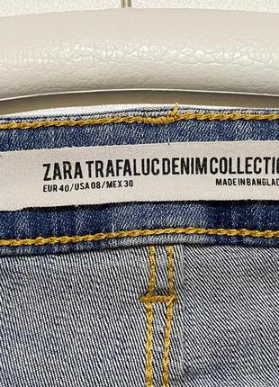 Mex 30 eur 40 zara джинсы высокие голубые стрейчевые рваные с лампасами облегающие5 фото