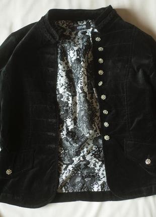 Черный женский велюровый жакет morgan, размер s, м6 фото