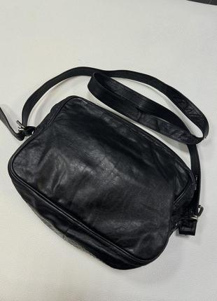 Винтажная кожаная сумка,кросс -боди, тканная сумка2 фото