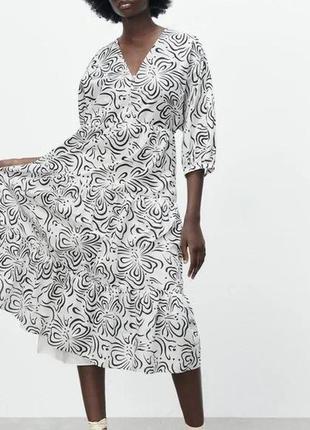 Zara нова колекція нова сукня плаття оверсайз біле плаття оригіналдовга сукня