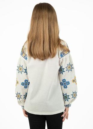 Вишиванка льон для дівчаток 110-1406 фото