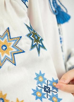 Вишиванка льон для дівчаток 110-1404 фото