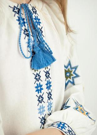 Вишиванка льон для дівчаток 110-1405 фото