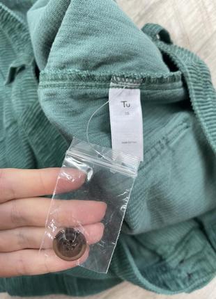 Бирюзовая вельветовая юбка мини большого размера2 фото