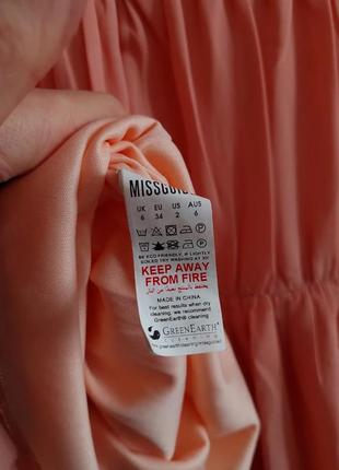 Розово-персиковое платье-мини, свободного кроя, с v-образным вырезом missguided (размер 34-36)9 фото