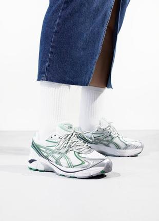 Жіночі кросівки asics gt-2160 white silver green асікс білого з сріблястим та зеленим кольорів