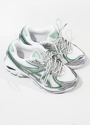 Жіночі кросівки asics gt-2160 white silver green асікс білого з сріблястим та зеленим кольорів6 фото