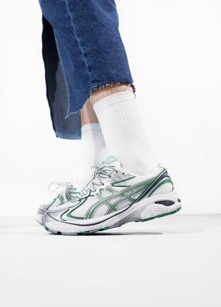 Жіночі кросівки asics gt-2160 white silver green асікс білого з сріблястим та зеленим кольорів2 фото