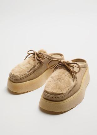 Кожаные туфли-мюли clarks® x zara